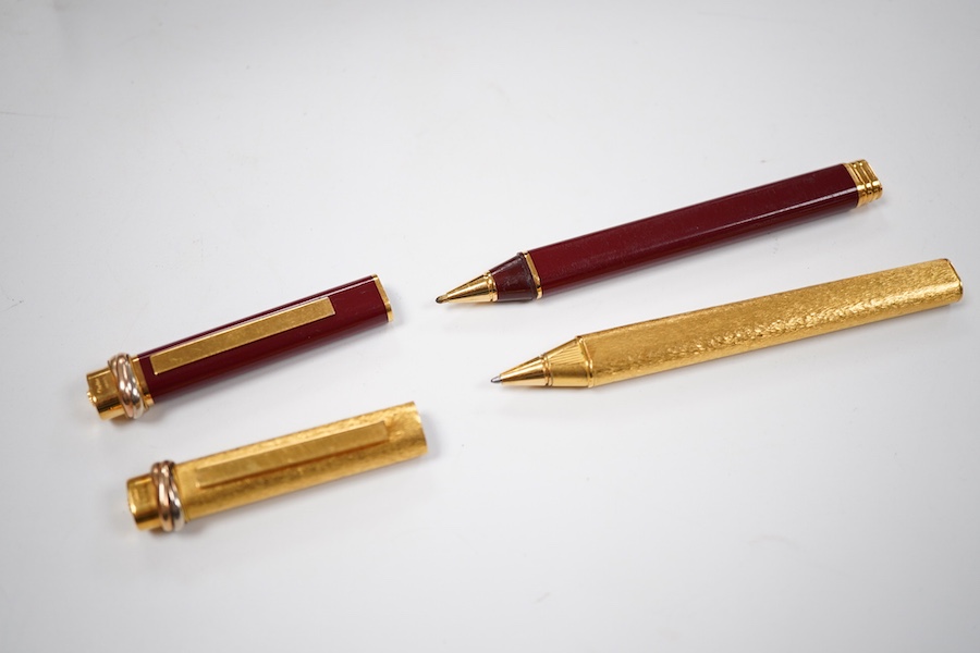 Cartier and Dupont pens and ball pens